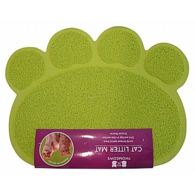 שטיח ניקוי רגליים לחתולים ומשטח לקערות בצורת כפה